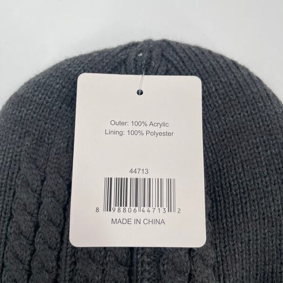 HEAT TRENDZ Winter Hat Mens One Size Fits Most Gray Acrylic Polyester NWT Vogue - Picture 4 of 7